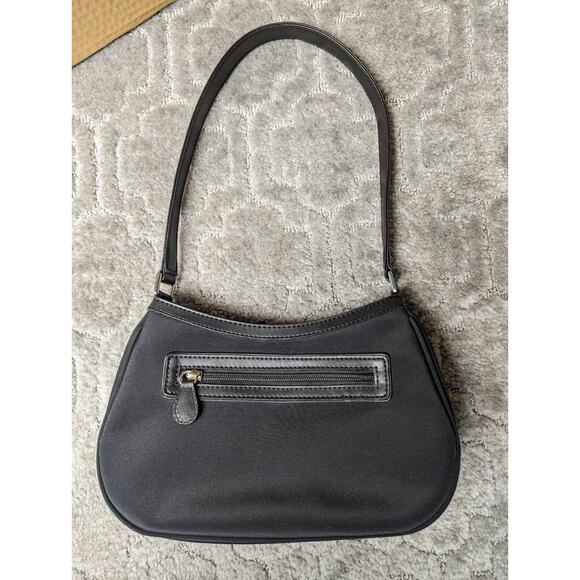 Liz Claiborne Handbags - Liz Claiborne Purse SIZE MEDIUM black nylon leather silver hardware vtg y2k